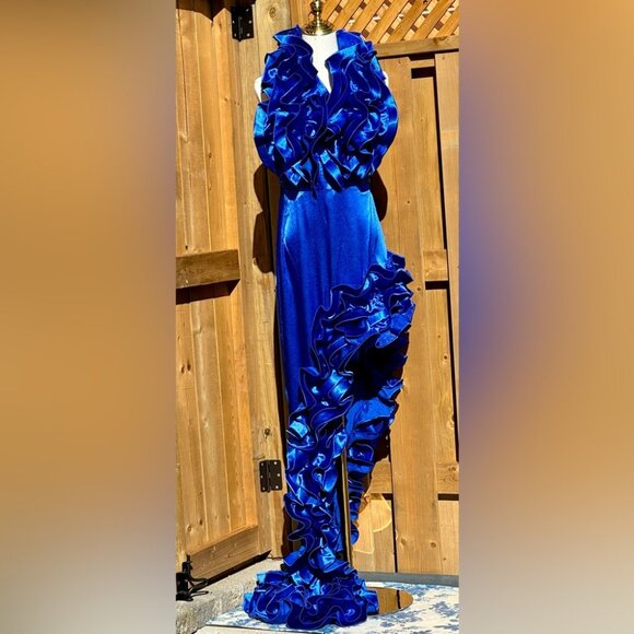 🆕 BRONX & BANCO 🧿 NWOT Aurora Cobalt Blue Gown, Sz XL / US 10 - Picture 4 of 16
